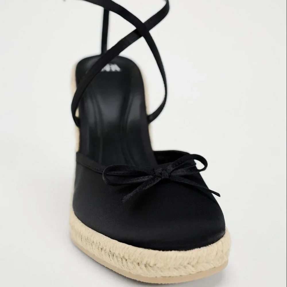 Zara Satin Wedge Shoe